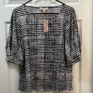 Philosophy Black and White Patterned Blouse